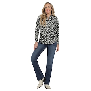 Foto 4 | Jeans Vaquero Mujer Wrangler High Rise Boot 553 Azul