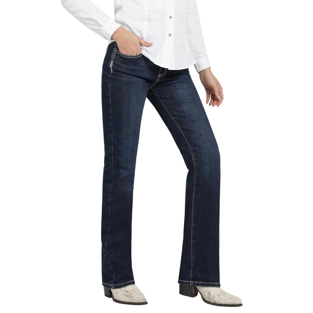 Foto 2 | Jeans Vaquero Mujer Wrangler High Rise Boot 554 Azul