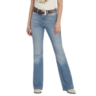 Foto 1 | Jeans Vaquero Mujer Wrangler High Rise Flare 018 Azul