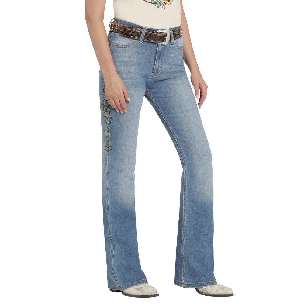 Foto 3 pulgar | Jeans Vaquero Mujer Wrangler High Rise Flare 018 Azul
