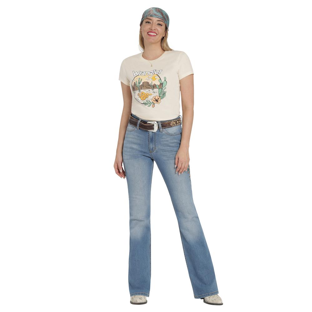 Foto 5 pulgar | Jeans Vaquero Mujer Wrangler High Rise Flare 018 Azul