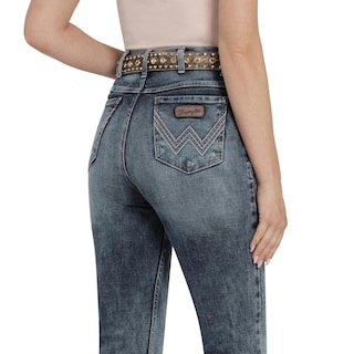 Foto 5 | Jeans Vaquero Mujer Wrangler High Rise Flare 641 Azul