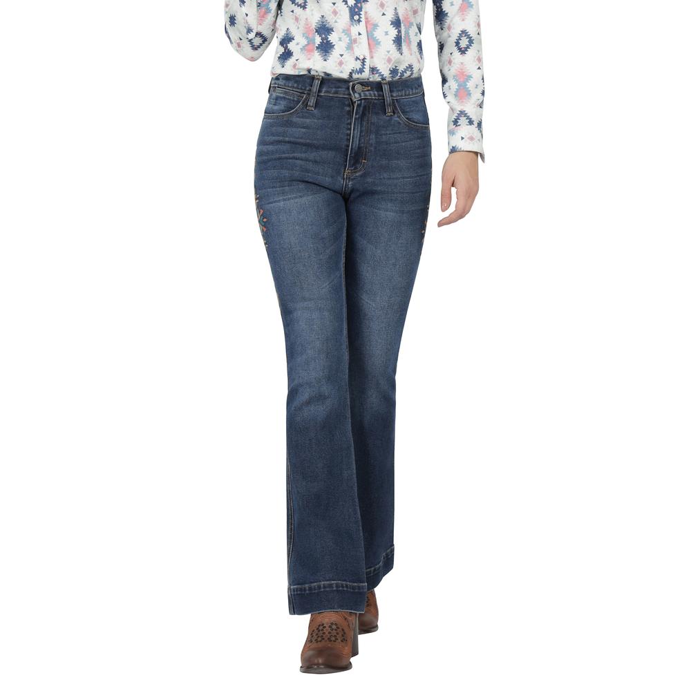 Foto 2 pulgar | Jeans Vaquero Mujer Wrangler High Rise Flare 015 Azul