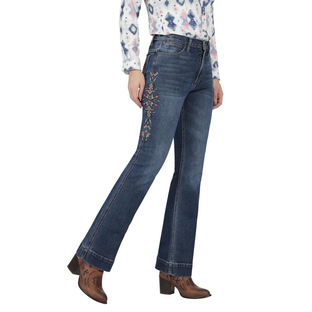 Foto 3 pulgar | Jeans Vaquero Mujer Wrangler High Rise Flare 015 Azul