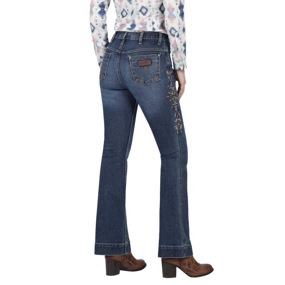 Foto 4 pulgar | Jeans Vaquero Mujer Wrangler High Rise Flare 015 Azul