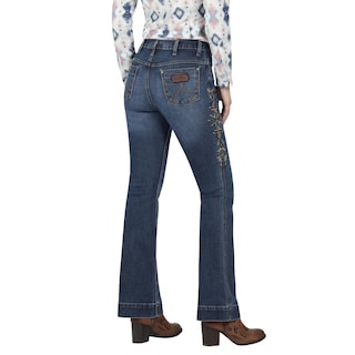 Foto 3 | Jeans Vaquero Mujer Wrangler High Rise Flare 015 Azul