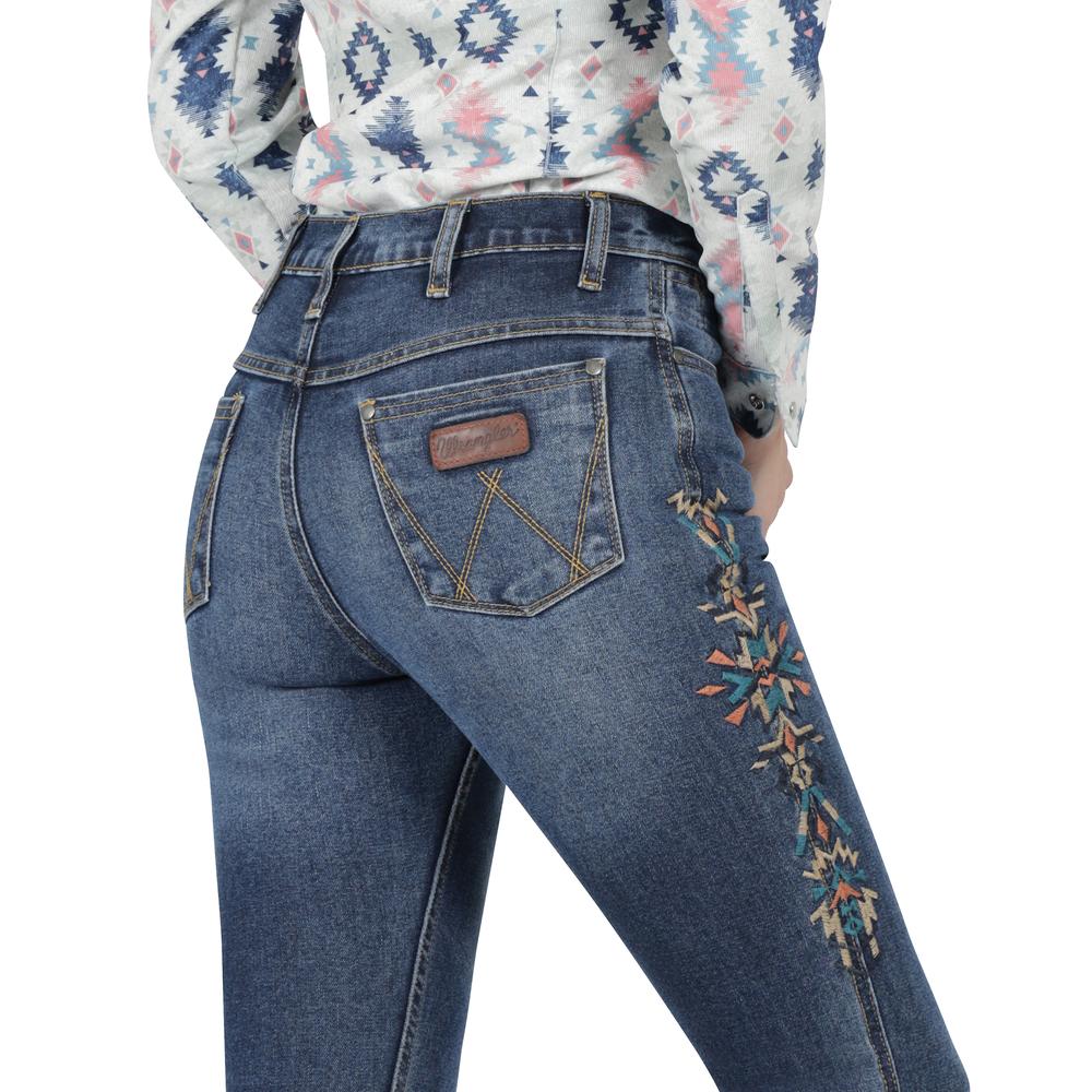 Foto 6 pulgar | Jeans Vaquero Mujer Wrangler High Rise Flare 015 Azul