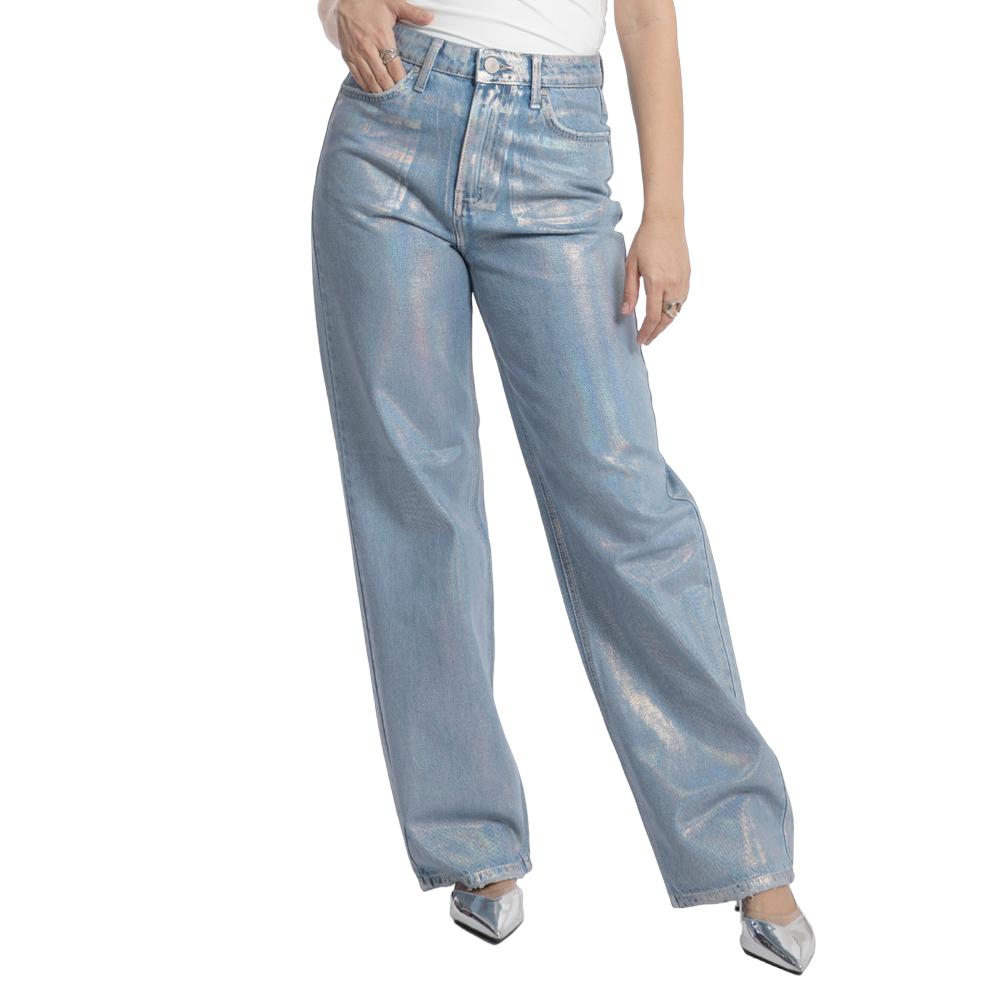 Jeans Wide Leg Foil Balam Bl6982 para Mujer