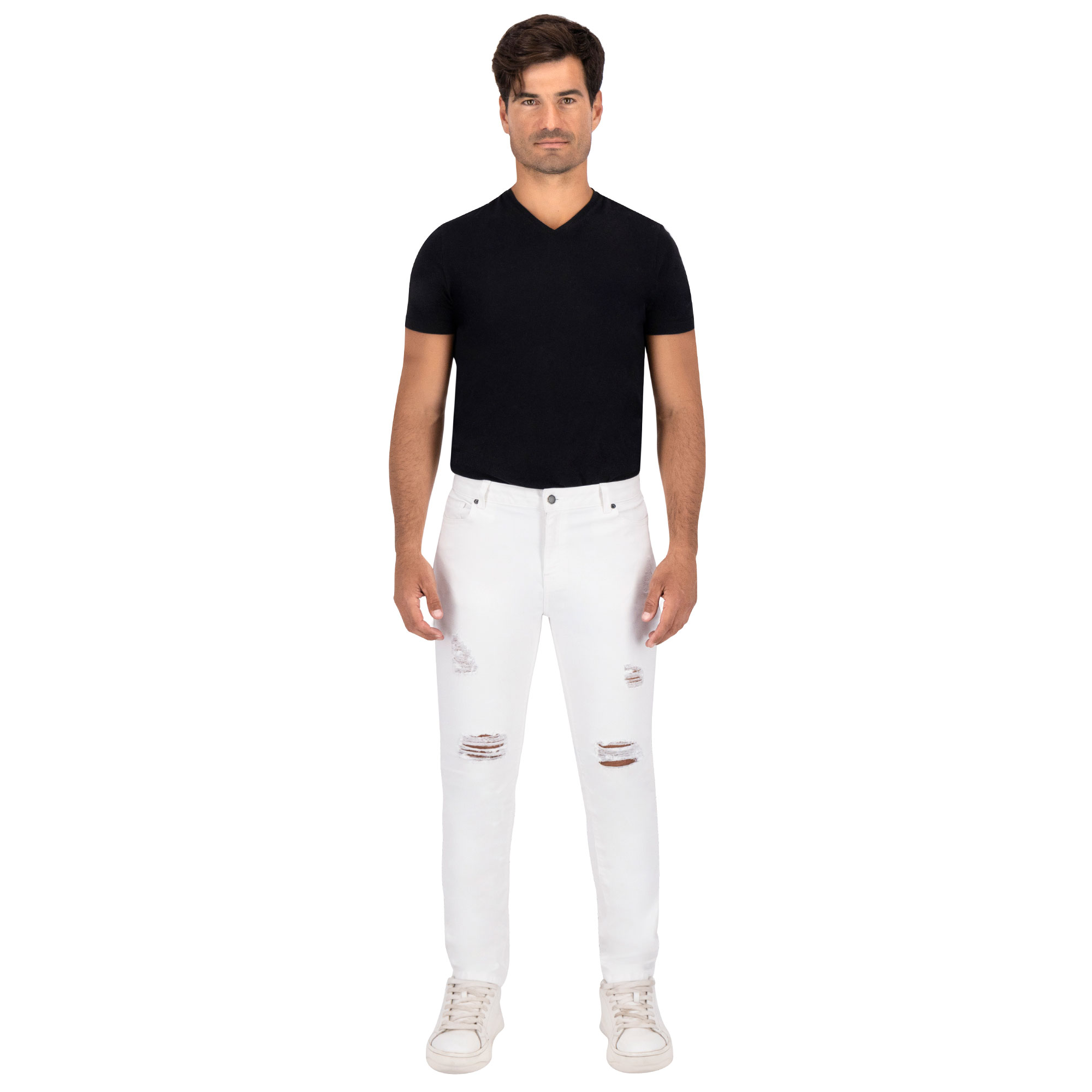 Foto 3 | Pantalón Slim Britos Jeans Hombre Mezclilla Blanco 803785