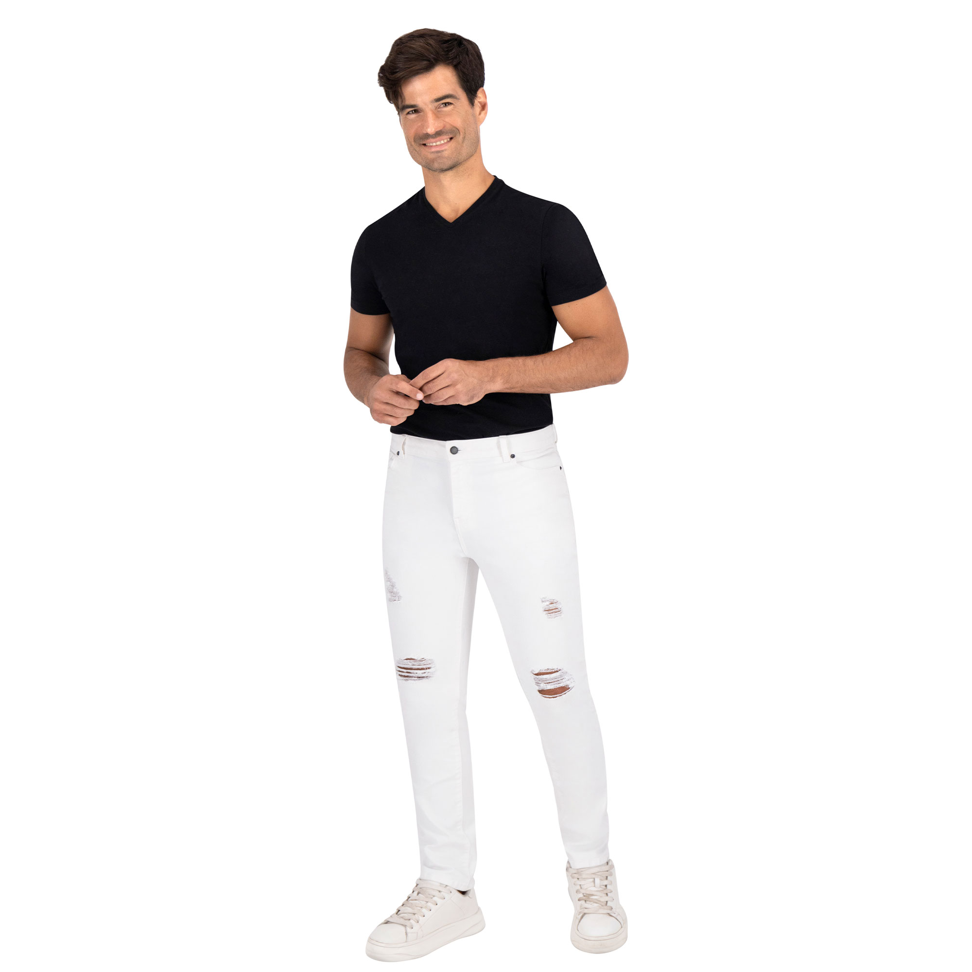 Foto 6 pulgar | Pantalón Slim Britos Jeans Hombre Mezclilla Blanco 803785