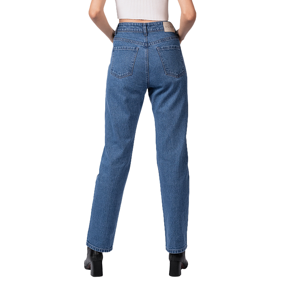 Foto 3 | Jeans de Mezclilla Recto MCHK Azul 6020cTiro Alto para Dama
