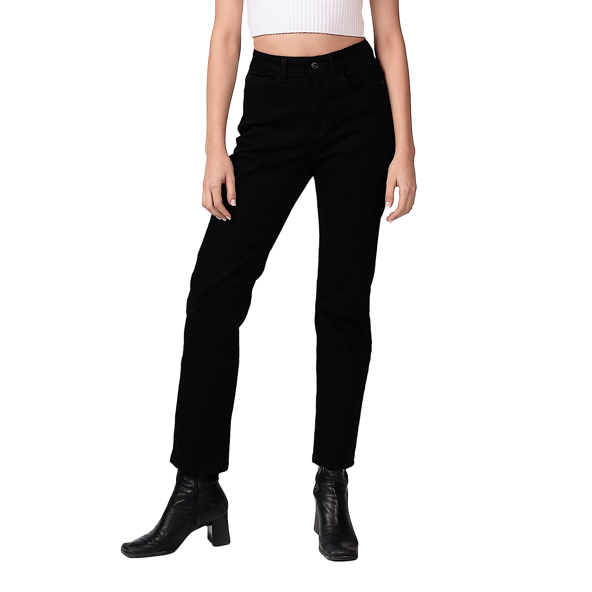 Foto 1 | Jeans Mchk Corte Recto Negros para Mujer