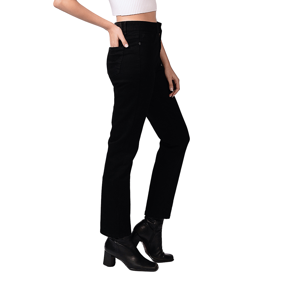 Foto 3 pulgar | Jeans Mchk Corte Recto Negros para Mujer