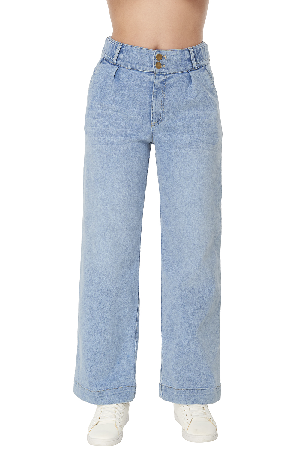 Foto 1 | Jeans Devendi Azules Rectos Pretina Ancha