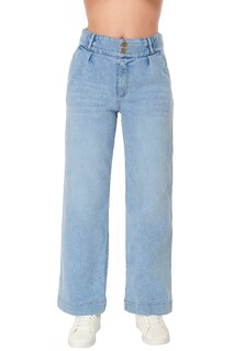 Foto 1 | Jeans Devendi Azules Rectos Pretina Ancha