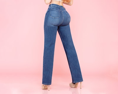 Foto 3 | Pantalón Recto De Mezclilla