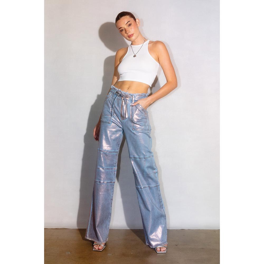 Jeans Rose Gold /juvenil, 268 (azul Claro, Brillo Rosa) Azul