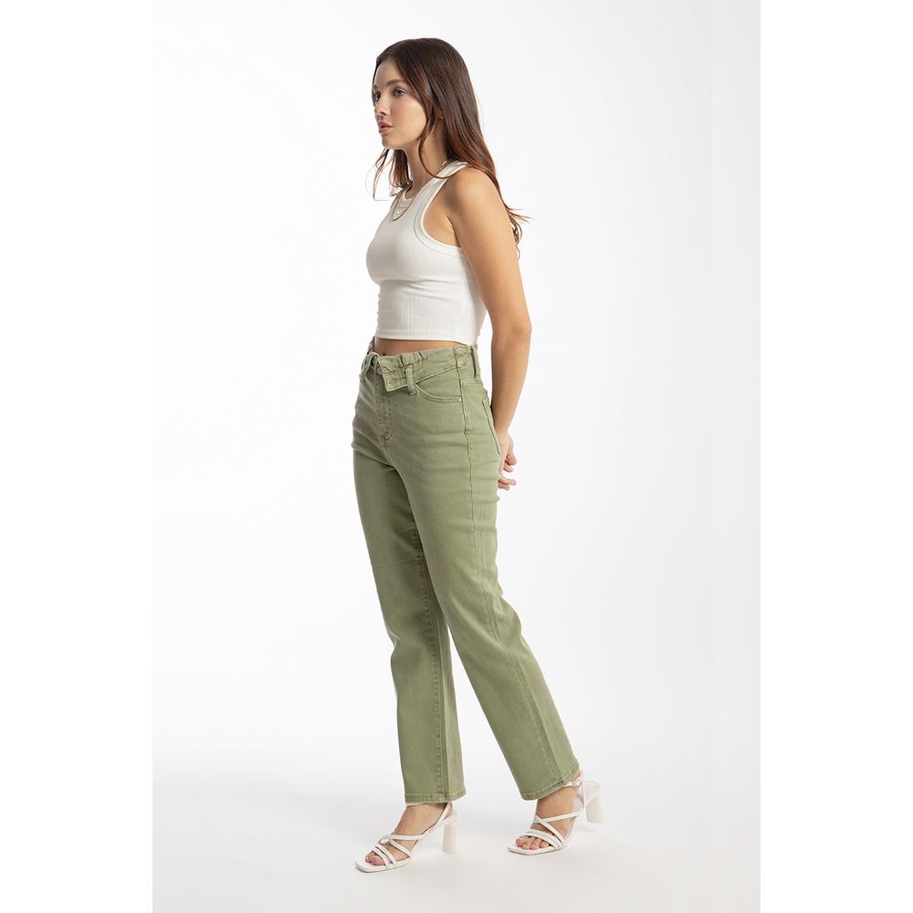 Foto 2 | Jeans Roman Fashion Cintura Doblada Juvenil 6554 Verde Claro