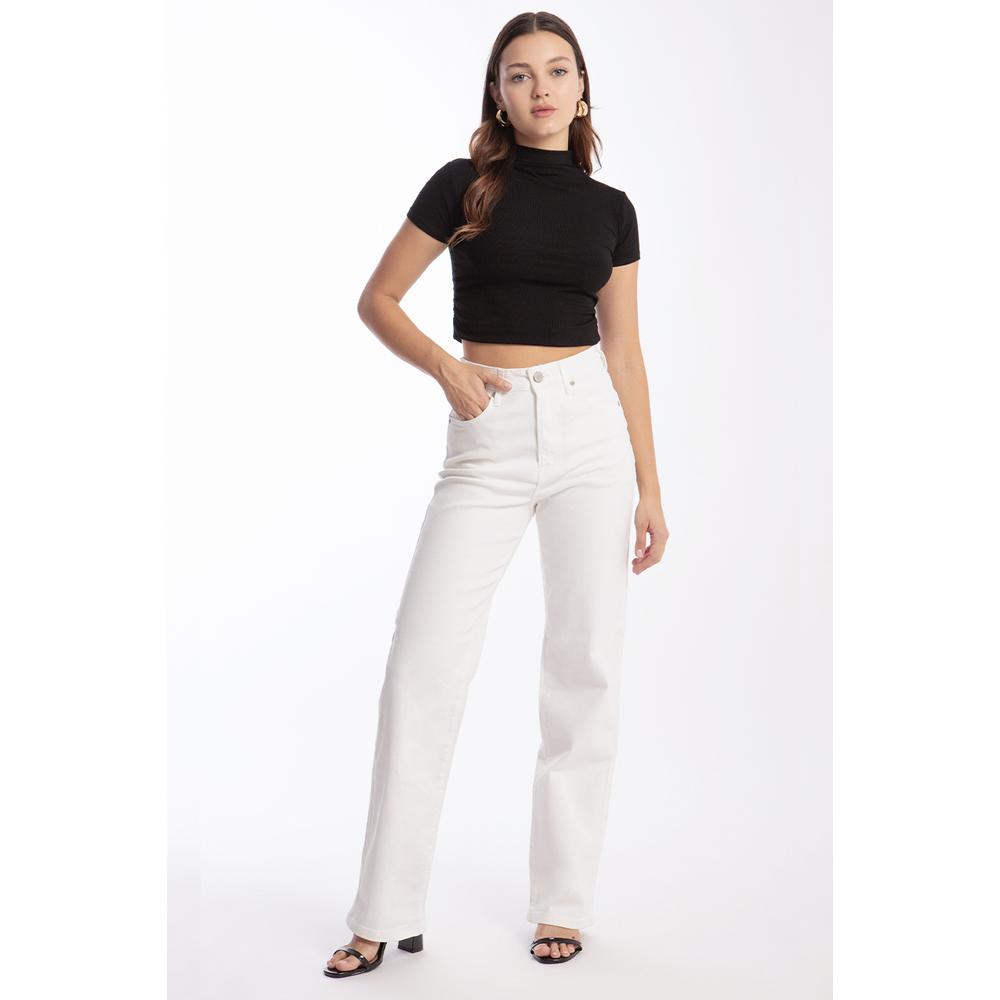 Jeans Wide Roman Fashion 6321 Blanco para Mujer