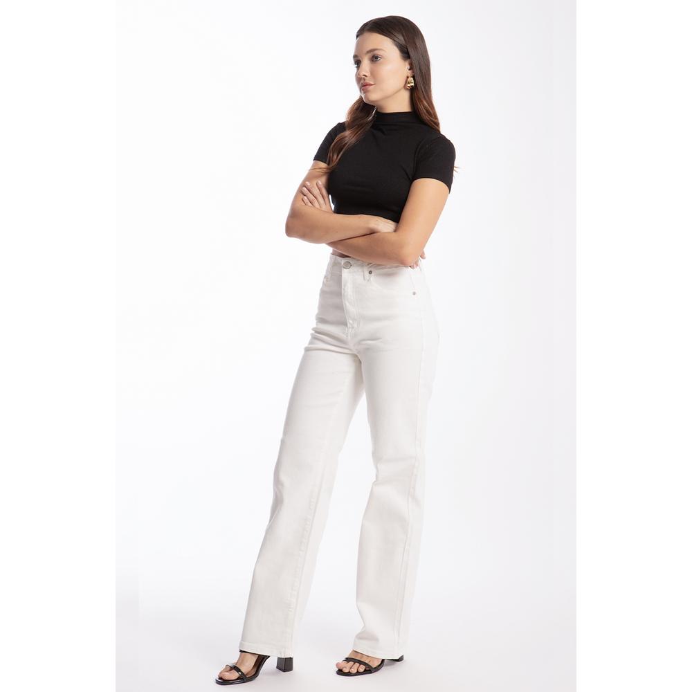 Foto 3 pulgar | Jeans Wide Roman Fashion 6321 Blanco para Mujer