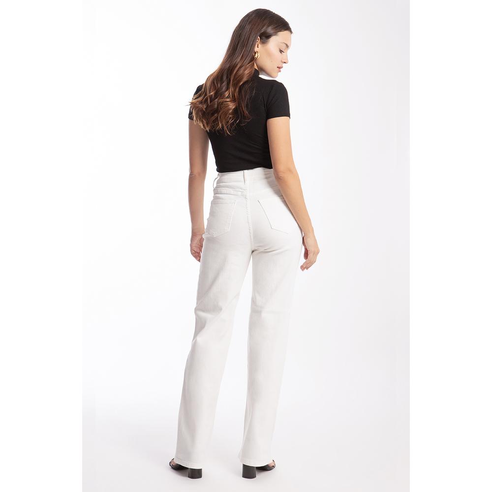 Foto 4 pulgar | Jeans Wide Roman Fashion 6321 Blanco para Mujer