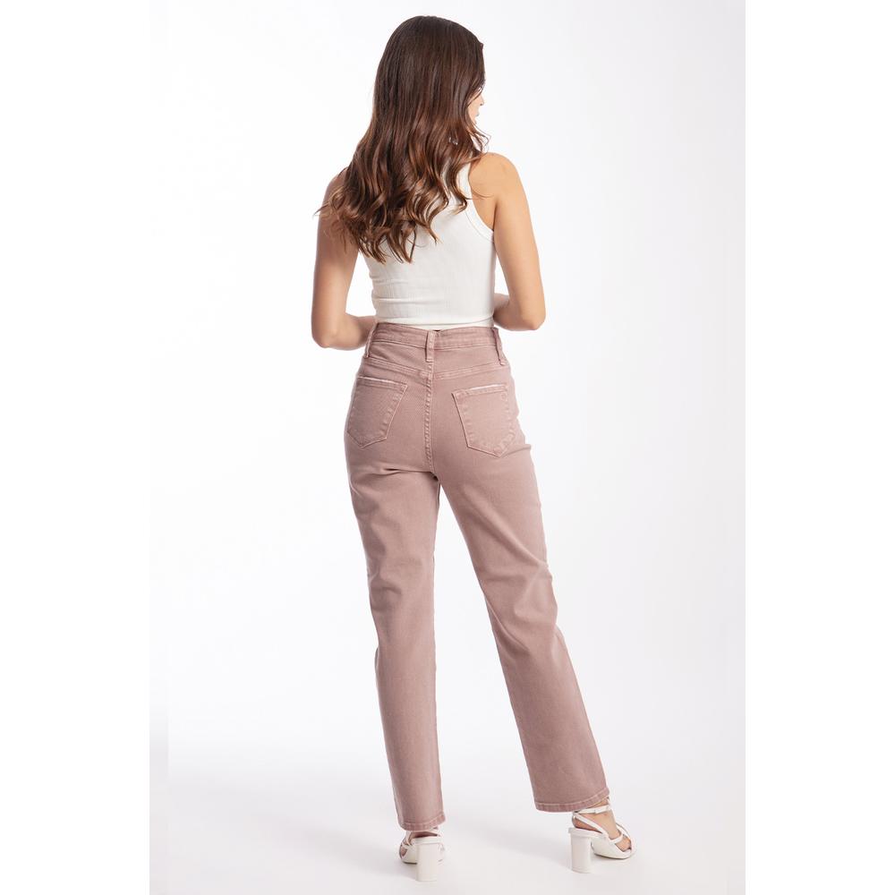 Foto 4 pulgar | Jeans Roman Fashion Rosa Claro Cintura Doblada para Mujer