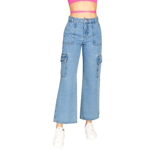 Foto 1 | Pantalón Cargo de Mujer Jeanswest 9418h Azul
