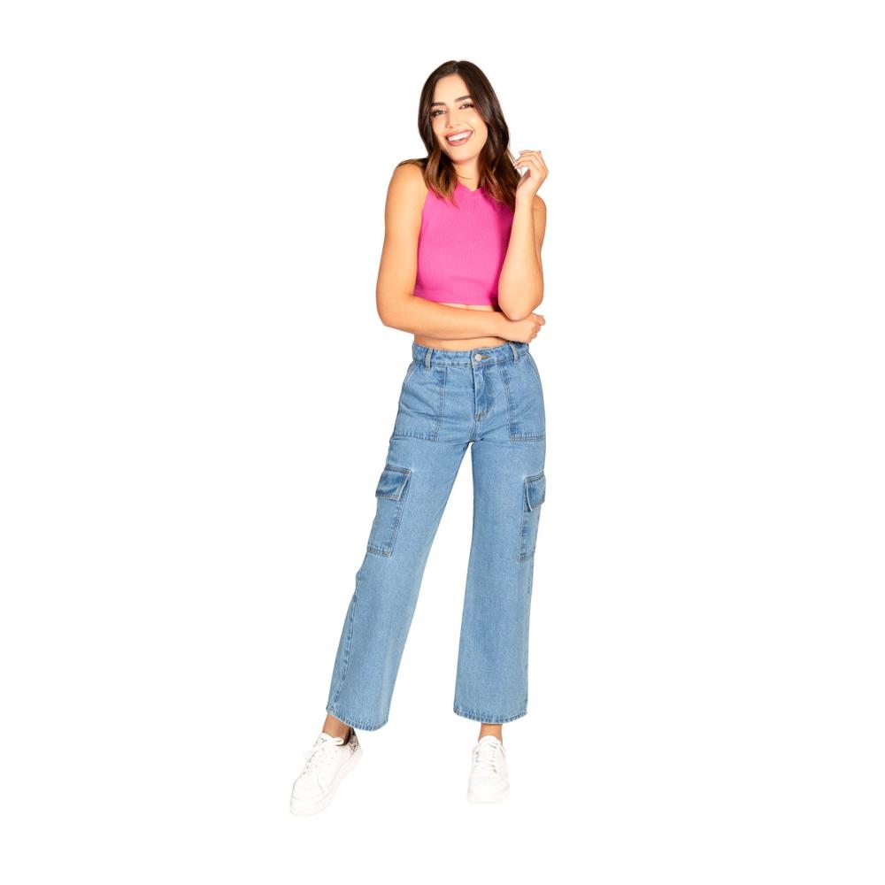 Foto 5 pulgar | Pantalón Cargo de Mujer Jeanswest 9418h Azul