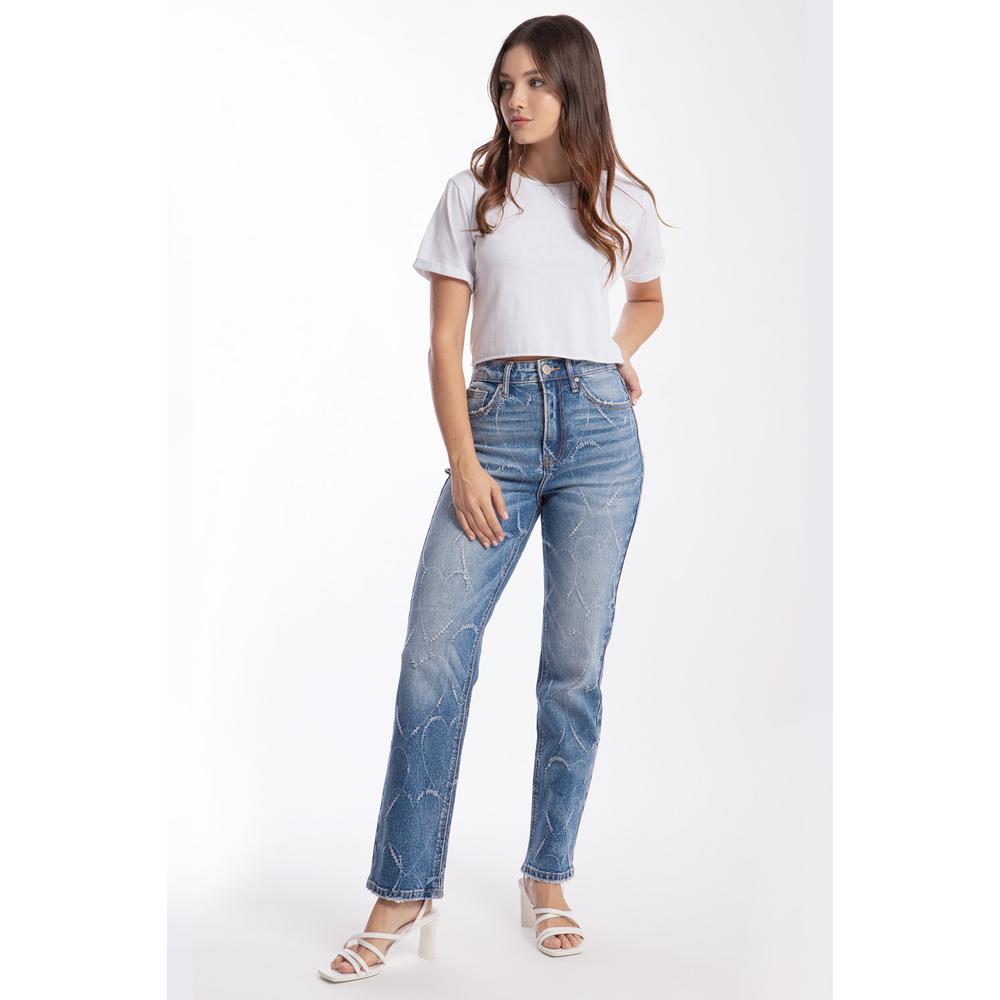 Jeans De Pierna Recta Corazón /juvenil 6551 Azul