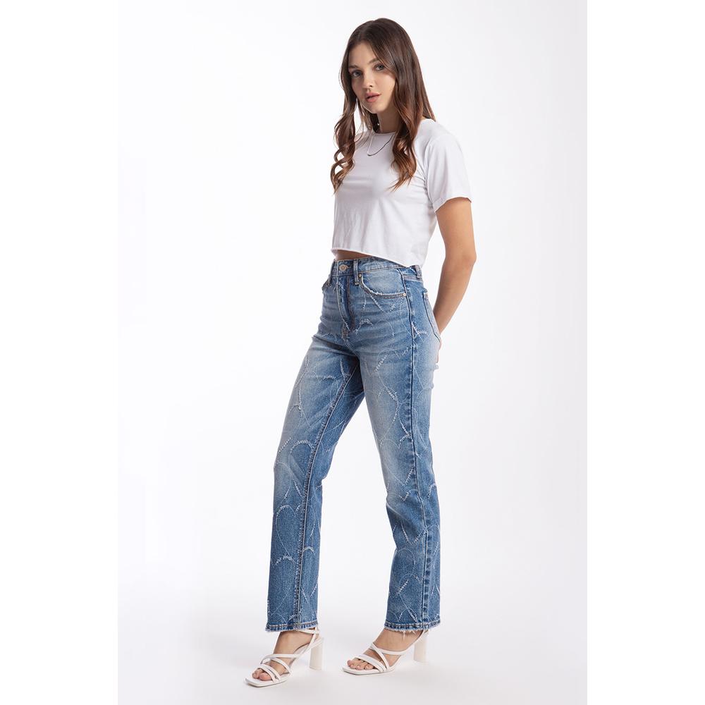 Foto 3 | Jeans De Pierna Recta Corazón /juvenil 6551 Azul