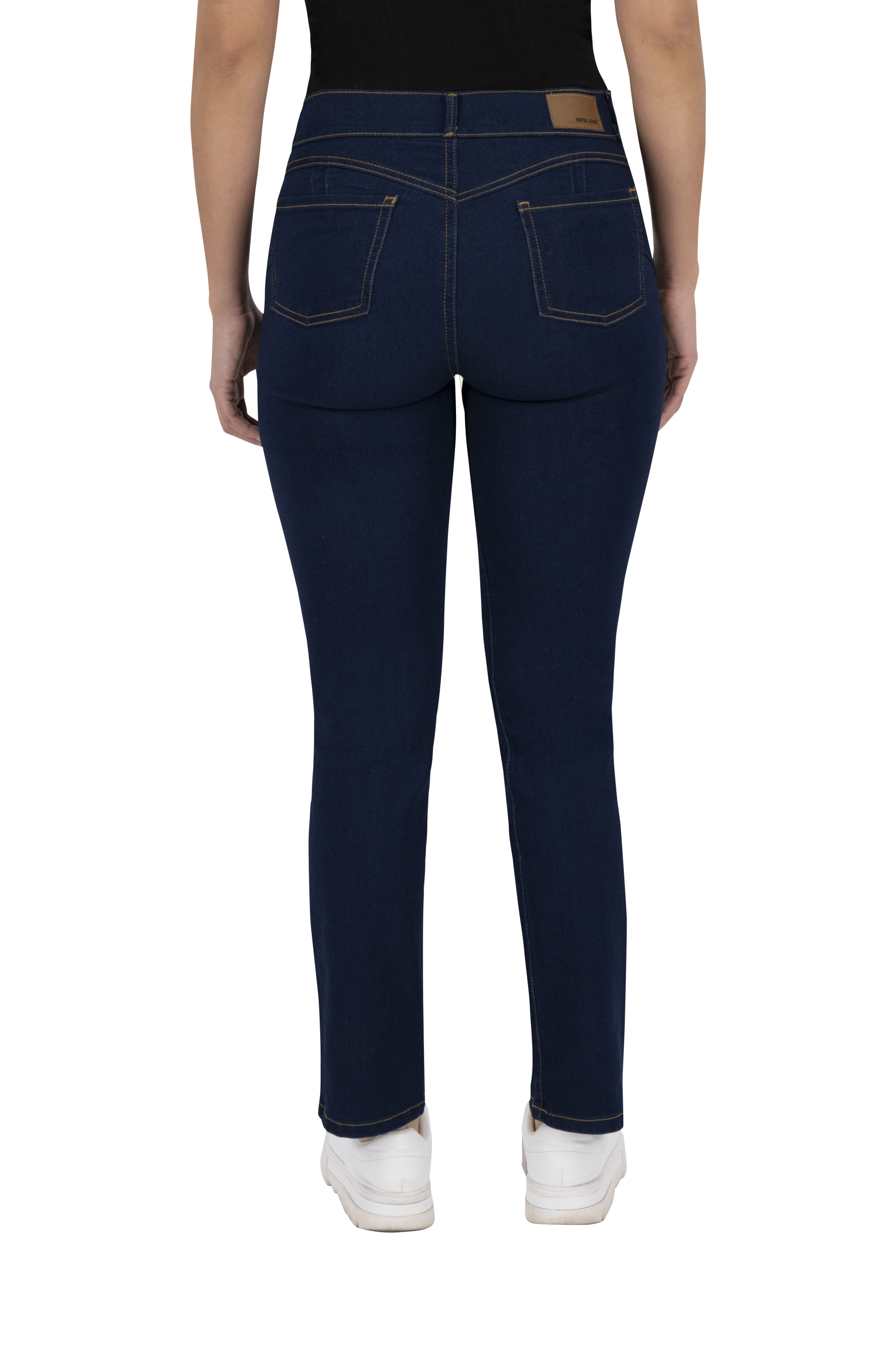 Foto 6 pulgar | Jeans Recto Britos Tiro Medio 024787 Azul para Mujer