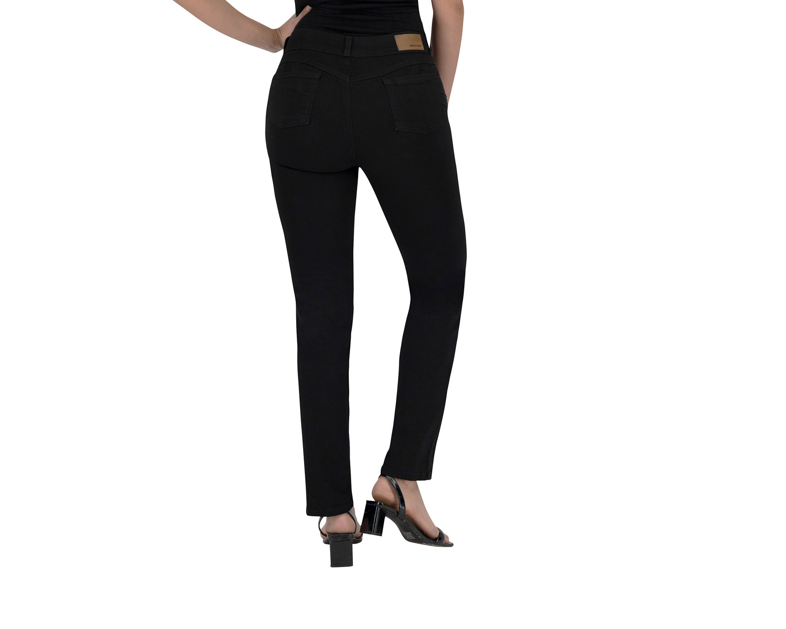 Foto 4 pulgar | Jeans Recto Britos Tiro Medio Negro 024822
