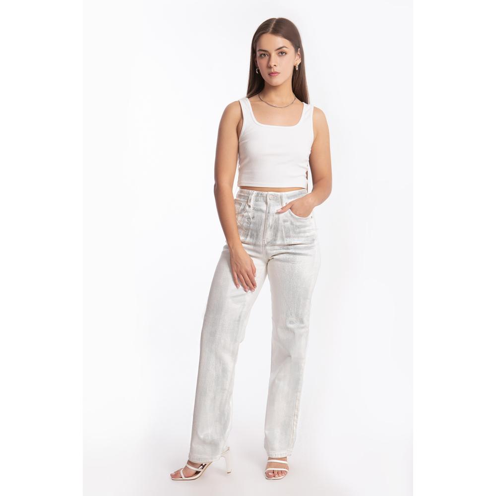 Foto 1 | Jeans Roman Fashion Efecto Metalizado /Juvenil 6618 Plateado