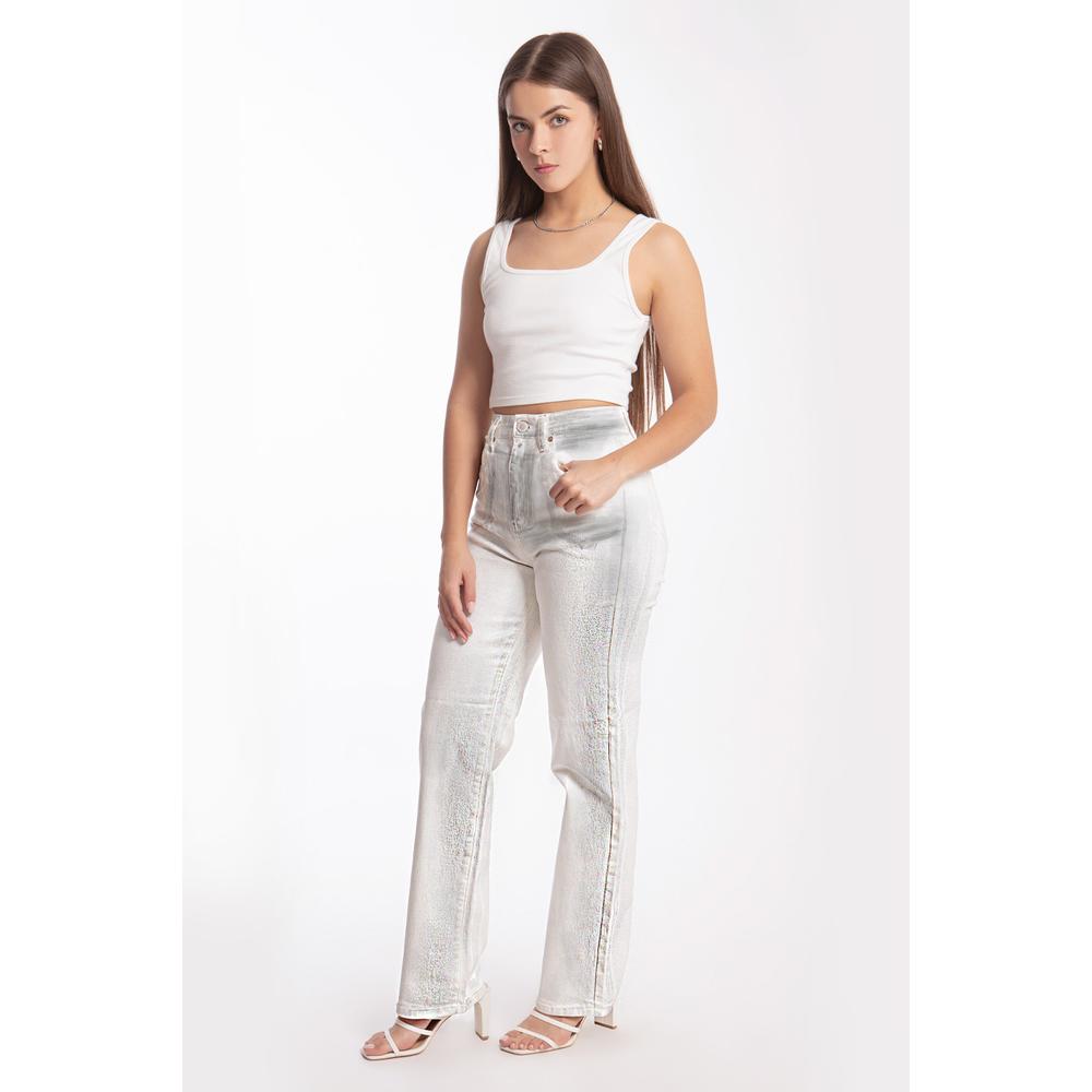 Foto 2 | Jeans Roman Fashion Efecto Metalizado /Juvenil 6618 Plateado