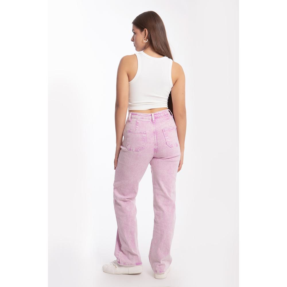 Foto 4 pulgar | Jeans Wide Roman Fashion 6621 Lila para Mujer