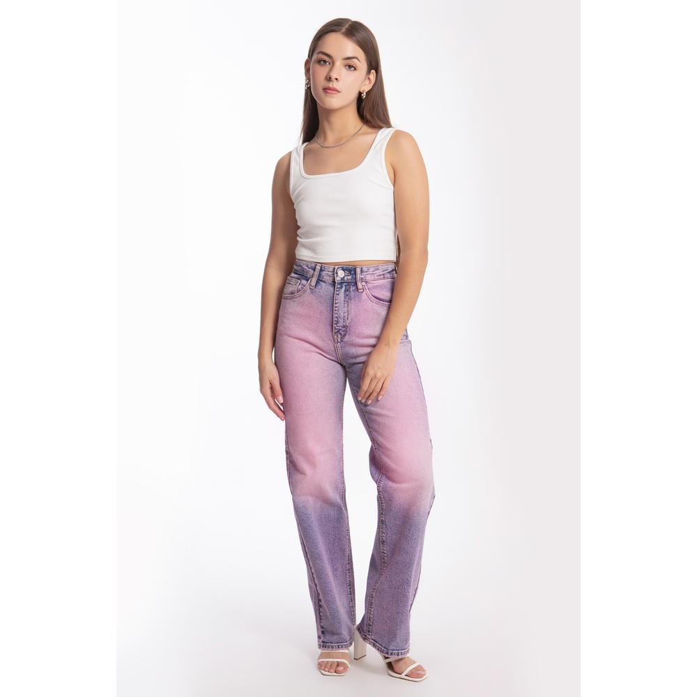 Foto 2 pulgar | Jeans Wide Leg Degradado Rosa con Morado Juveniles