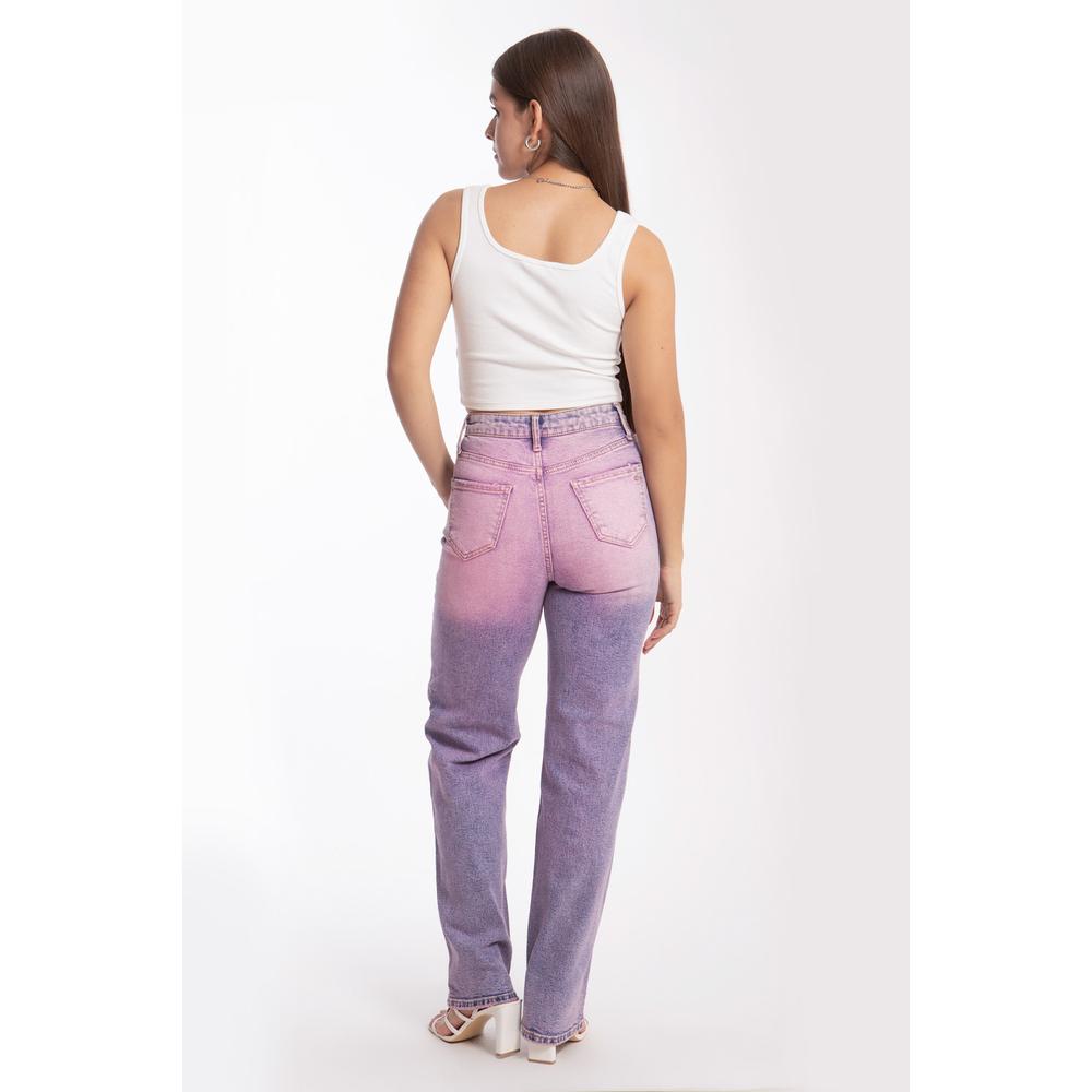 Foto 4 pulgar | Jeans Wide Leg Degradado Rosa con Morado Juveniles