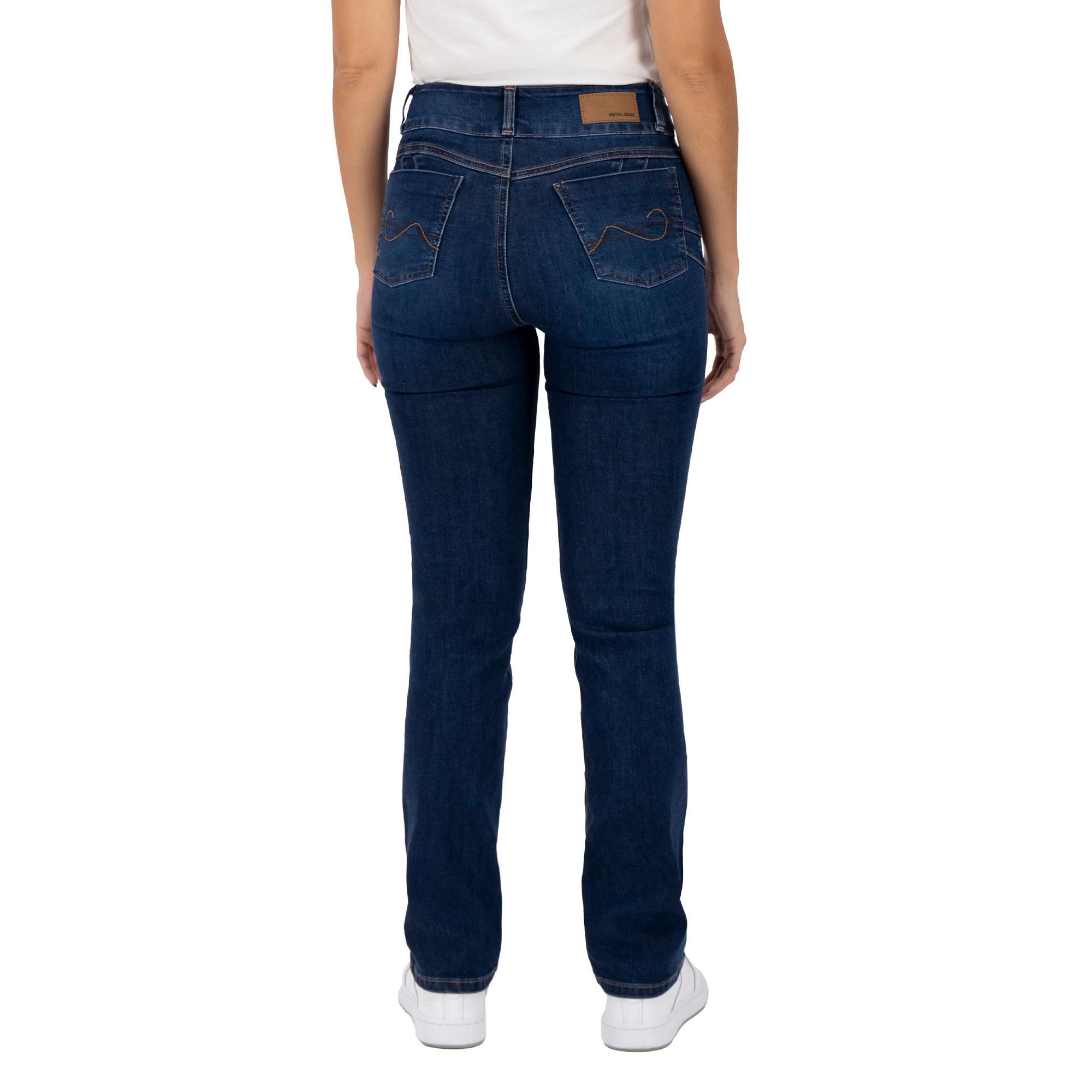 Foto 3 pulgar | Pantalón Recto Britos Jeans Azul para Mujer