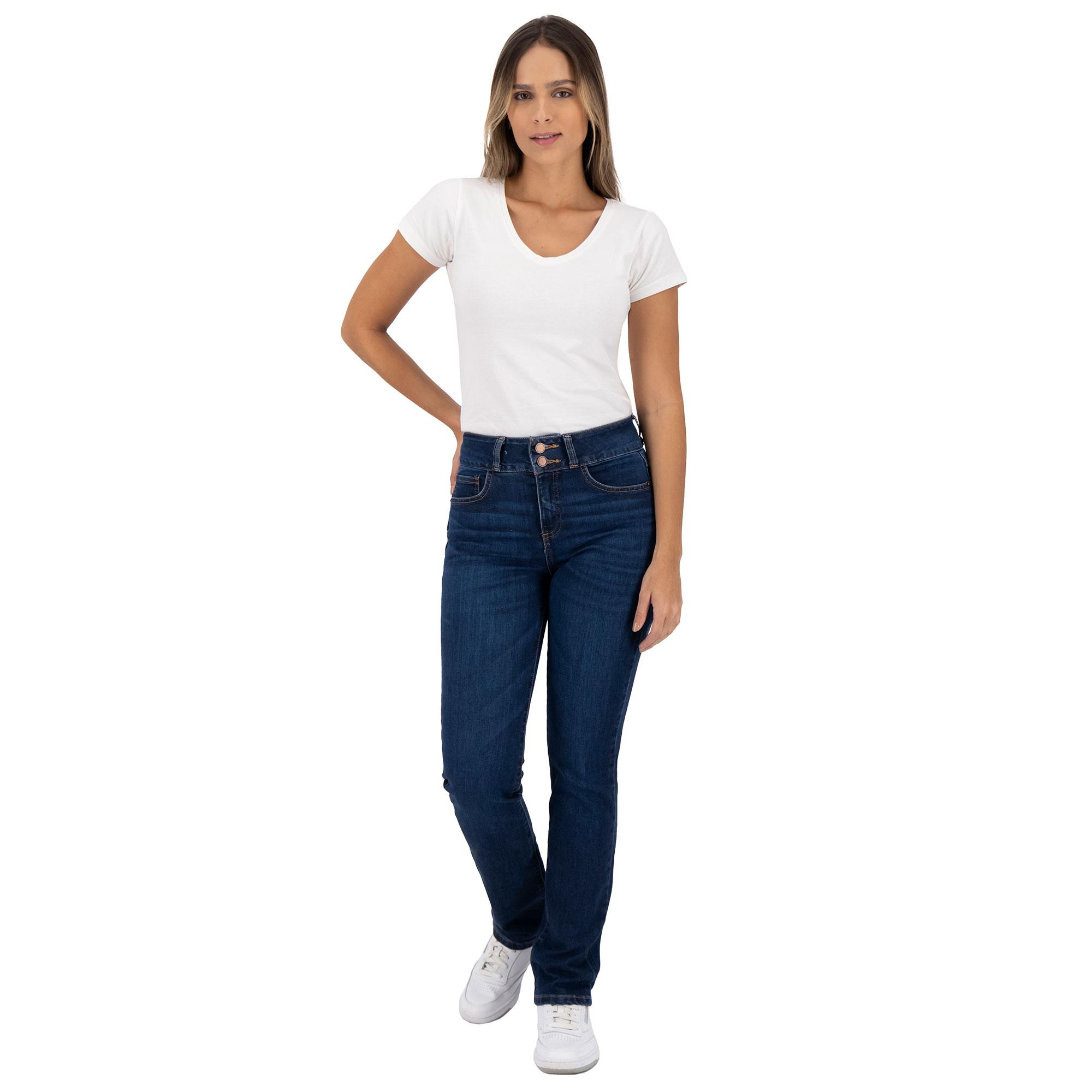 Foto 4 pulgar | Pantalón Recto Britos Jeans Azul para Mujer
