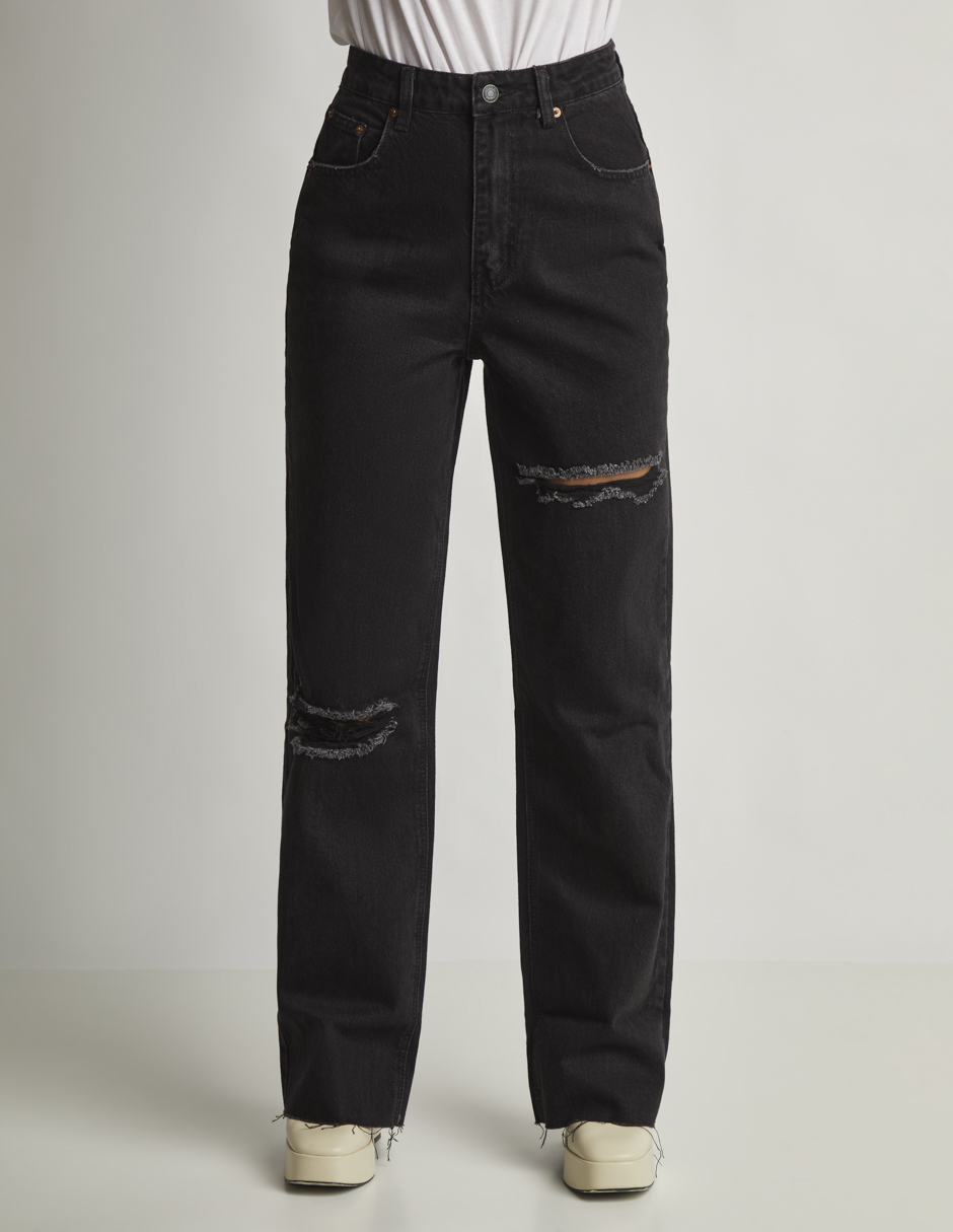 Foto 1 | Jeans Devendi Color Negro Rupturas