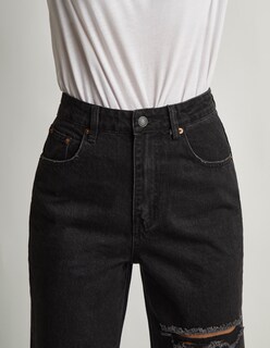 Foto 3 | Jeans Devendi Color Negro Rupturas