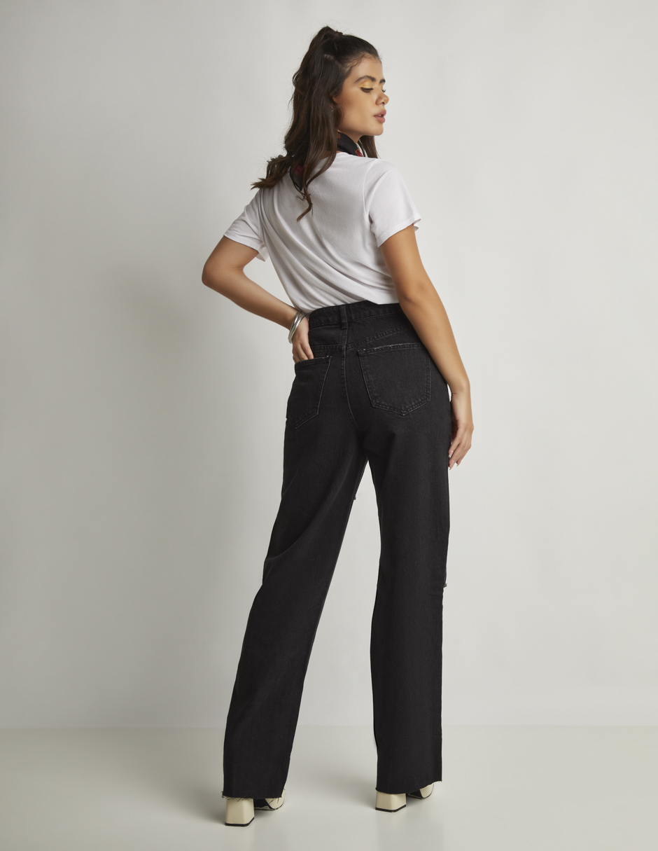 Foto 4 | Jeans Devendi Color Negro Rupturas