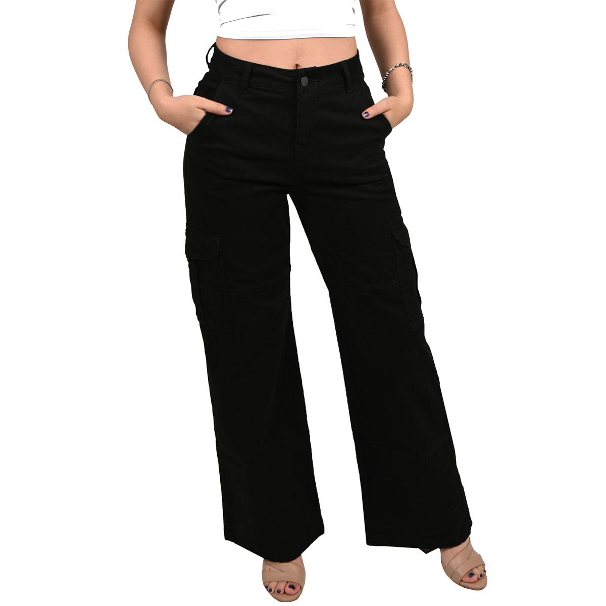 Pantalón Britos Jeans Cargo Negro 024815 para Mujer