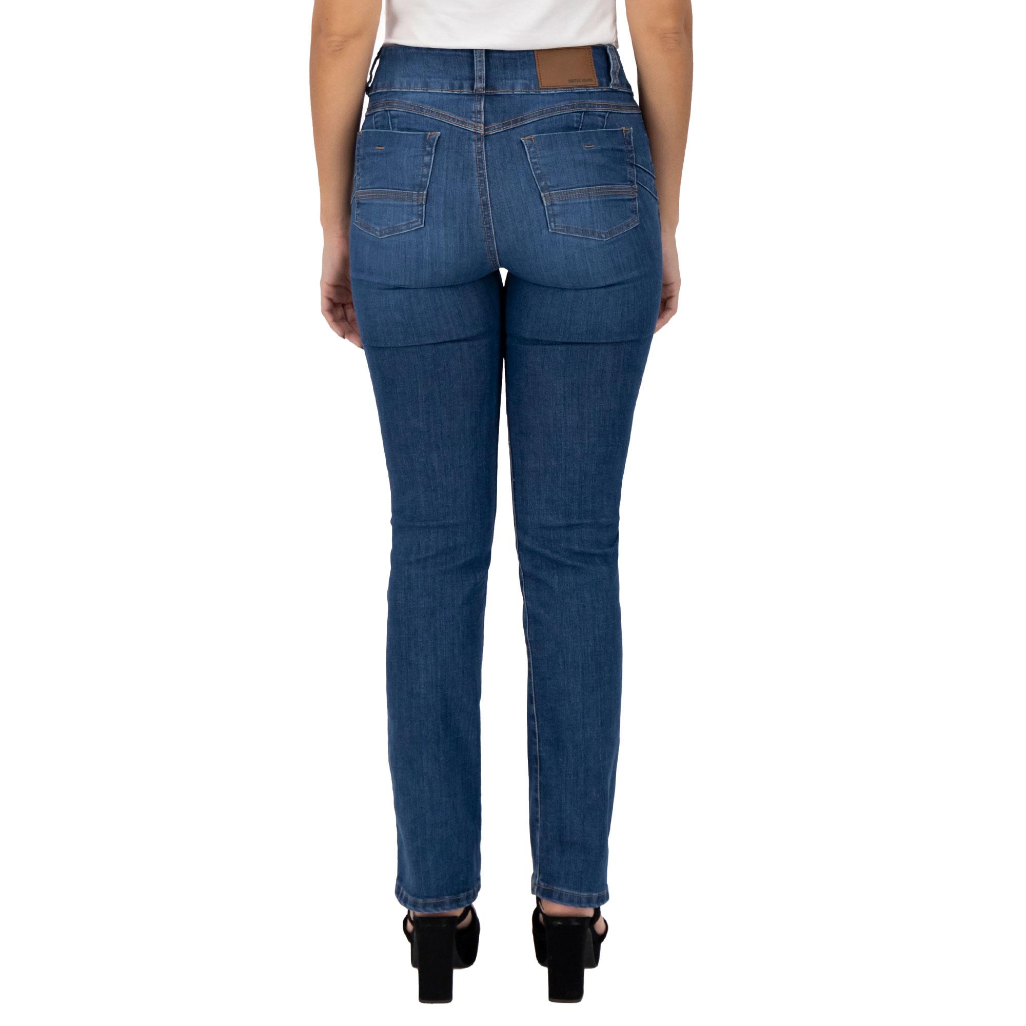 Foto 3 pulgar | Pantalón Recto Britos Jeans Mujer Azul Magic Pomp 025253