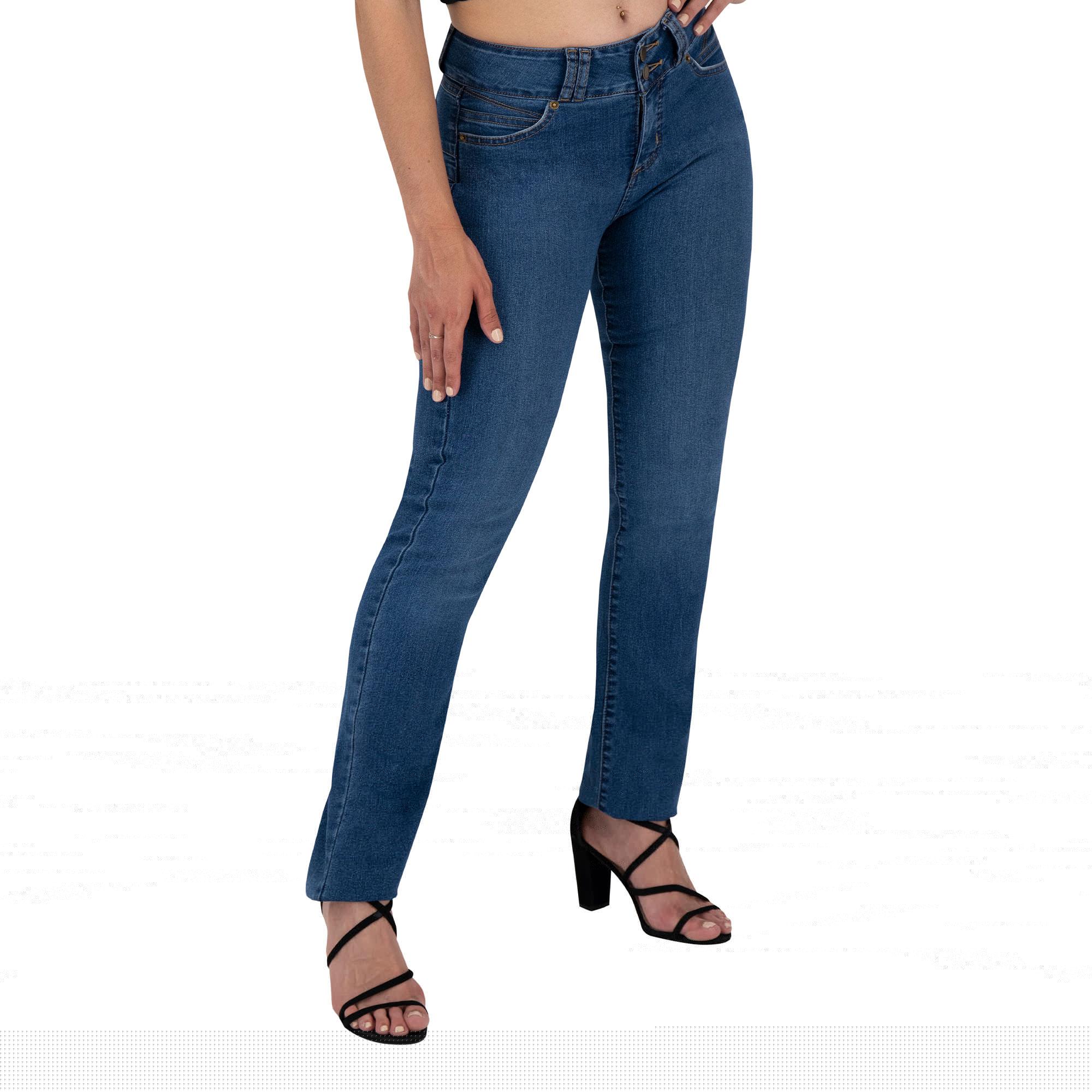 Foto 4 pulgar | Pantalón Recto Britos Jeans Mujer Azul Magic Pomp 025030