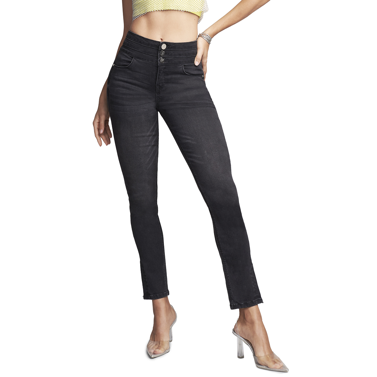 Foto 2 pulgar | Jeans Mezclilla Mujer Pantalon  Straight Cintura Alta Levanta Pompa Push Up Seven Jeans