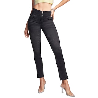 Foto 1 | Jeans Mezclilla Mujer Pantalon Straight Cintura Alta Levanta Pompa Push Up Seven Jeans