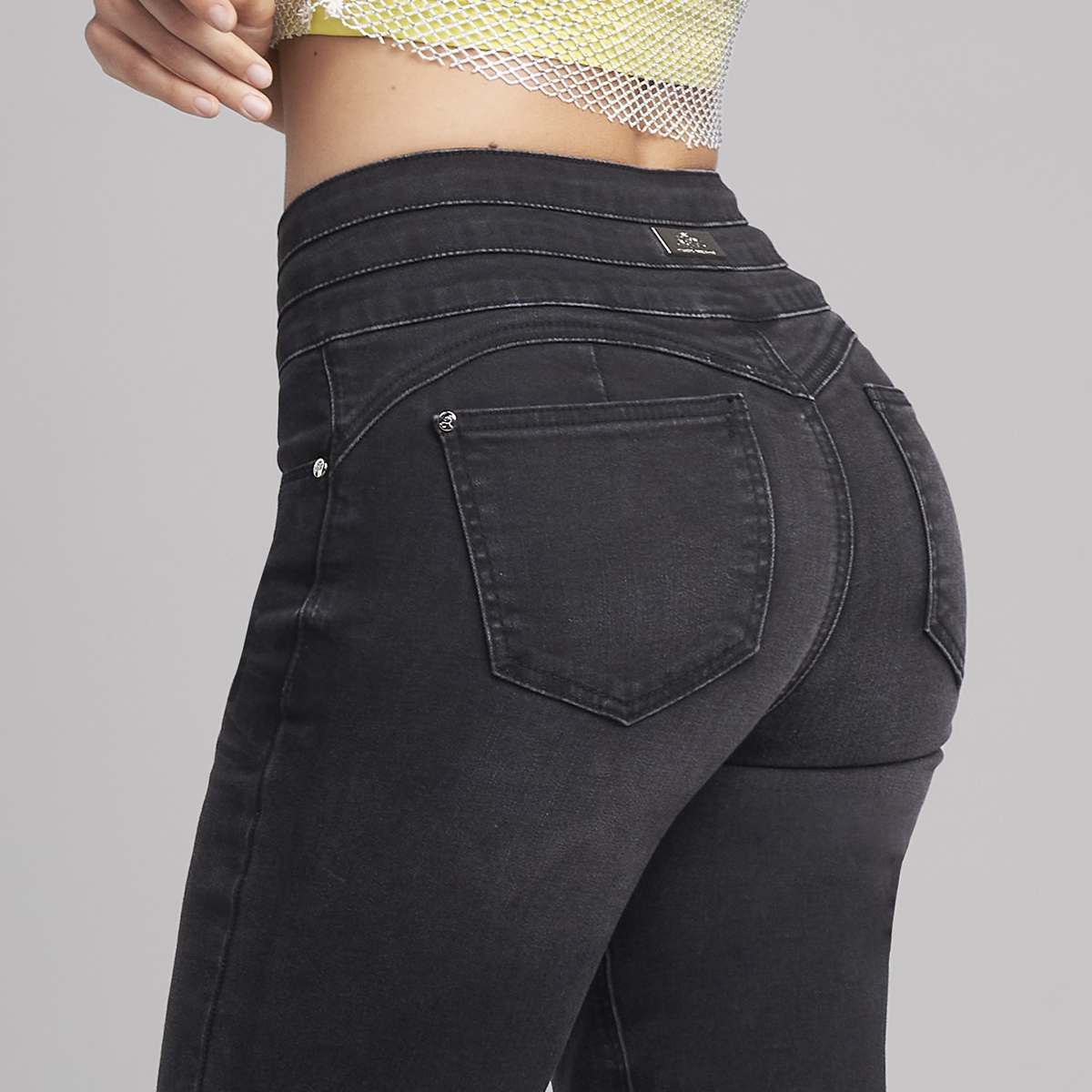 Foto 4 pulgar | Jeans Mezclilla Mujer Pantalon  Straight Cintura Alta Levanta Pompa Push Up Seven Jeans