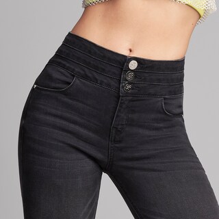 Foto 4 | Jeans Mezclilla Mujer Pantalon Straight Cintura Alta Levanta Pompa Push Up Seven Jeans