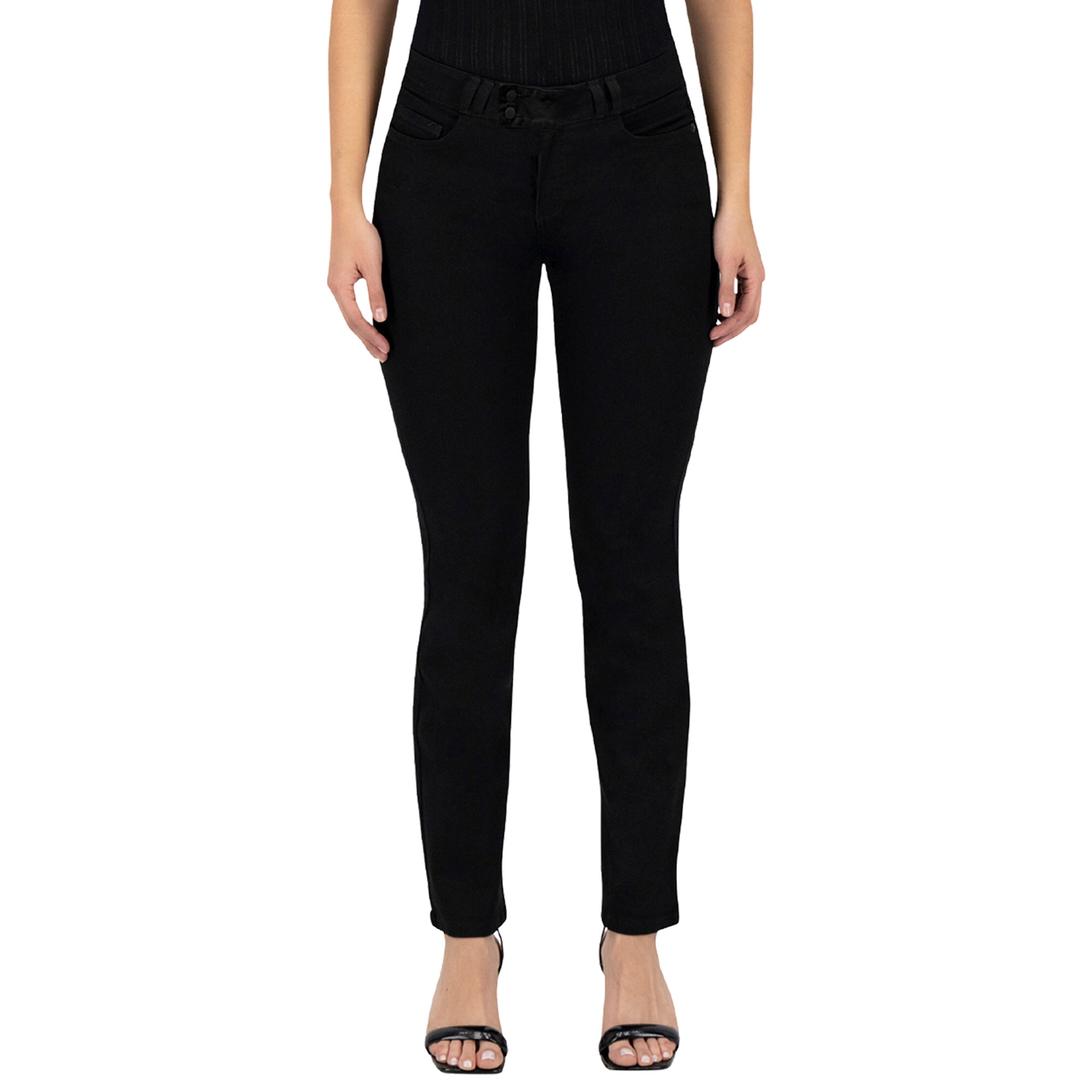 Pantalón Recto Britos Jeans Mujer Negro Mezclilla 025376